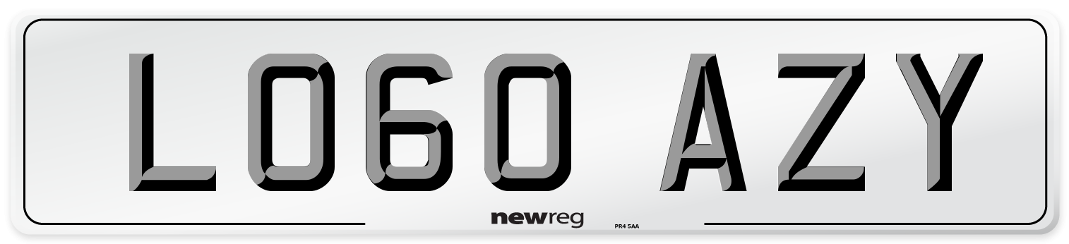 LO60 AZY Number Plate from New Reg